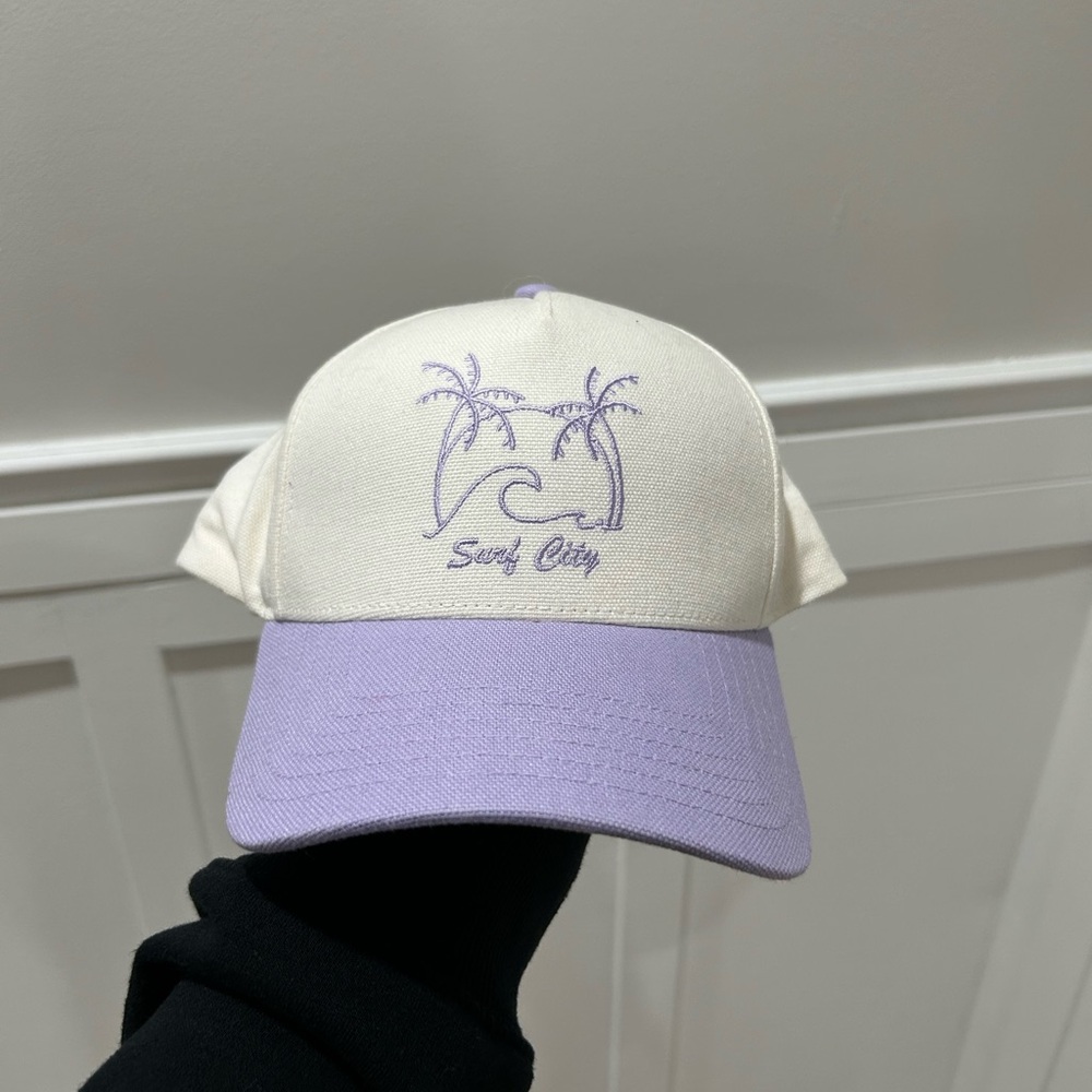 PacSun Surf City Purple and White Cap